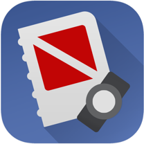 MacDive's app icon, featuring a dive log and dive computer
